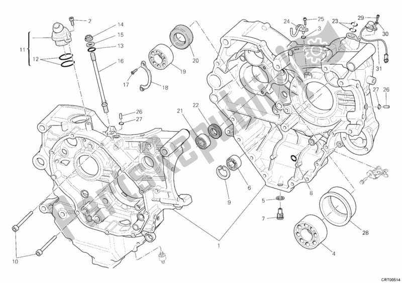 All parts for the Crankcase of the Ducati Multistrada 1200 ABS USA 2012